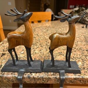 Wood and Wrought Iron Reindeer Stocking Holders from Pier 1 Imports.